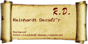 Reinhardt Dezsér névjegykártya